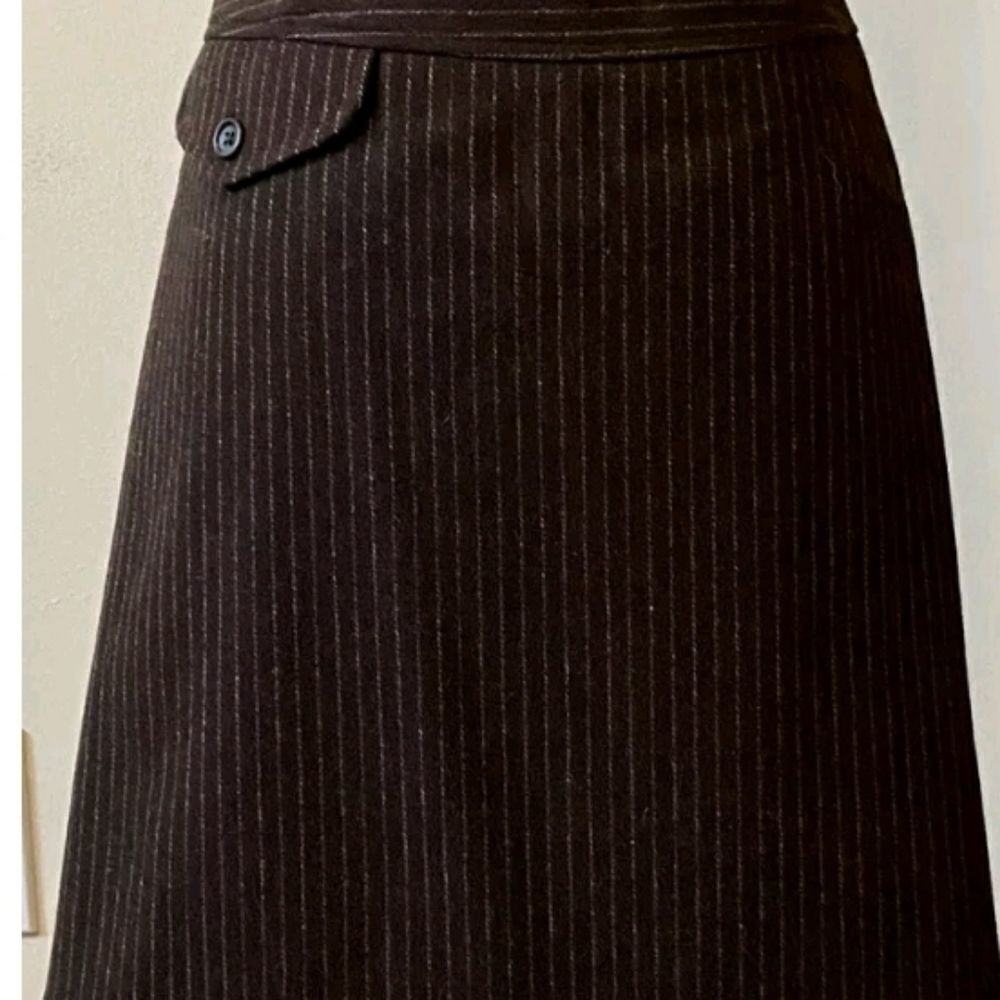 Banana Republic Brown Striped Wool Mini Skirt Women's Size 8